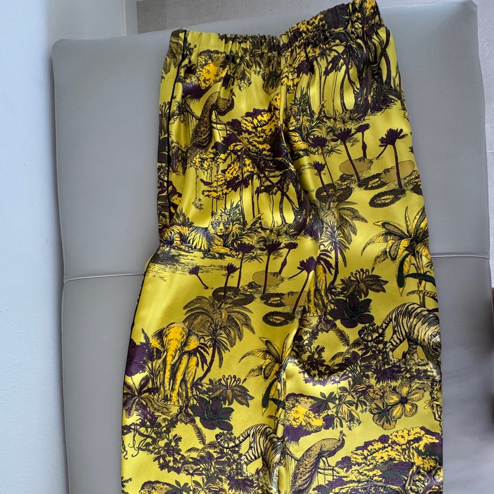 NWT Dior Chez Moi Pants yellow silk